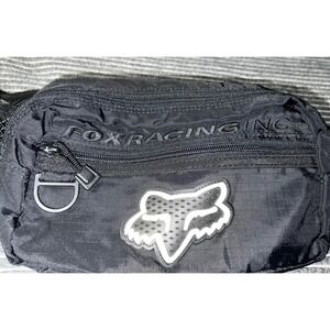 VINTAGE Mid 90's Fox Racing Inc Black Ripstop Waist Bag Fanny Pack Moto